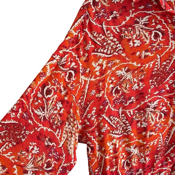 IRO Jacto Gathered Button Up Abstract Floral Blouse Size EU 34/U.S. Size 4 - Picture 6 of 16